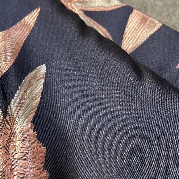 Navy & pink asymmetrical floral high low gown, women 4 - Picture 9 of 10